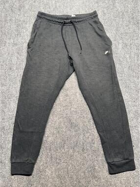 Nike Optic Fleece Joggers Mens M Gray Charcoal Sweatpants 928493-010 Flaws As-Is